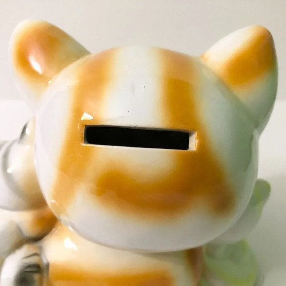 Vintage Cat Coin Bank Kittens Ceramic Figurine 8 Inch Long Kitsch - Picture 4 of 16